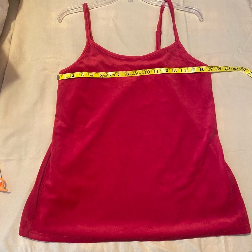 Torrid Red Velour & spandex Camisole with adjustable straps